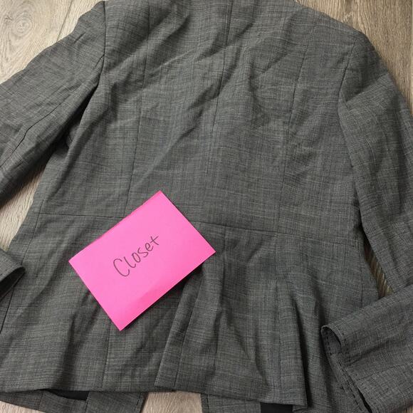 Talbots One Button Lined Notch Flap Pockets Wool Blazer Jacket Gray Size 6 - Picture 8 of 8